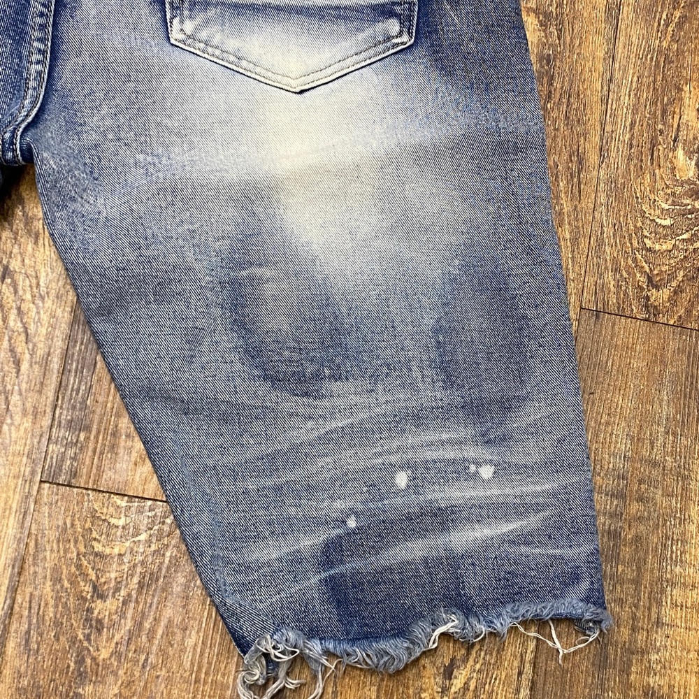 Smoke Rise size 38 Distressed destroyed bleach wash‎ Blue Denim Shorts cotton - Picture 12 of 13